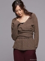 サッシュベルト付きニット/ブラウン