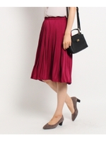 サテンプリーツスカート/ピンク系(075)