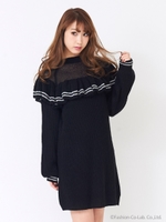 シアーフリルニットワンピ―ス/ピンク