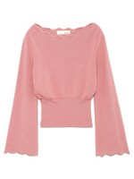 ジグザグボートネックプルオーバー/PNK