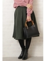 フェイクスウェードフレアミモレスカート/グリーン(140)