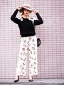 フラワーコサージュニット[DRESS/ドレス]/ブラック