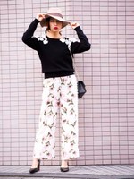 フラワーコサージュニット[DRESS/ドレス]/ブラック