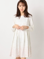 ミルキーパネルローズワンピース/シロ