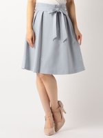 刺繍装飾フレアースカート/ライトブルー