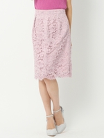 裾スカラレースタイトスカート/ピンク系