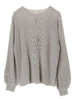 ・3メリットデコルテニットプルオーバー/杢グレー