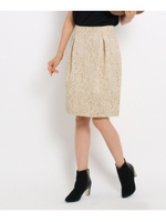 【洗える】[S]ヘリンボーンプリントスカート/ブラウン(142)