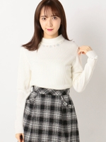 ウォームハイネックリブニット/ネイビー