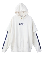 【WEB限定】LAYERED LOOK SWEAT HOODIE EC/ホワイト