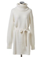 アンゴラ混2wayネックニットワンピース/ホワイト