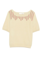 ストライプニットプルオーバー/YEL