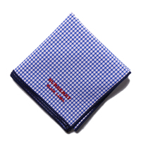 2014/15AW 新作 新品 バーバリーブラックレーベル ロゴ入りピンチェックハンカチ 34141 ブルー メンズ 大人カジュアルな小物