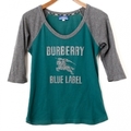 7分袖カットソー 38 バーバリーブルーレーベル 62598 BURBERRY BLUE LABEL グリーン系 レディース