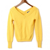 Vネック　ニット 38 バーバリーブルーレーベル 01000606 BURBERRY BLUE LABEL イエロー レディース