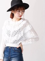 WEGO/カットワークレトロブラウス