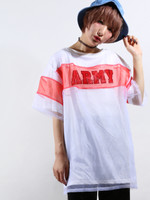 WEGO/シースルーパネルロゴTシャツワンピース