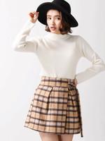 WEGO/シャギーチェックラップキュロット