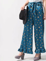 WEGO/フラワーベロアワイドパンツ