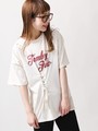 WEGO/レースアッププリントTシャツ