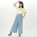 【50%OFF】【ニコラ掲載】ベルトつきスリットワイドパンツ