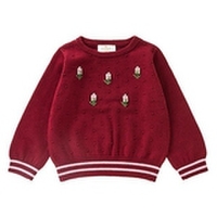 【50%OFF】【ベビー向け】ローズモチーフ長袖ニット