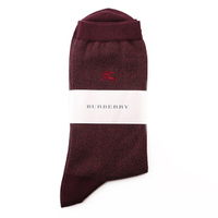 【新品】 ソックス バイカラー  バーバリーロンドン 45891 BURBERRY LONDON ボルドー系 メンズ