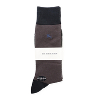 【新品】 ソックス 靴下 25〜27 バーバリー 52070 BURBERRY グレー系×ネイビー系 メンズ