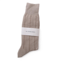 【新品】 ソックス 靴下　ストライプ 25〜27cm バーバリー 45964 BURBERRY ベージュ系 メンズ