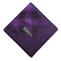 【新品】 ハンカチ　チェック 大 バーバリーロンドン 69147 BURBERRY LONDON パープル レディース