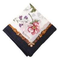 【新品】 ハンカチ（柄物）  バーバリーズ 51356 Burberrys ホワイト系×ネイビー系 レディース