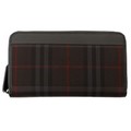 【新品】 バーバリーロンドン チェック柄ラウンドファスナー長財布 ブラック 牛革 y-000962