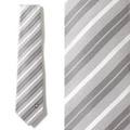 【新品】 ブラックレーベル・クレストブリッジ ストライプネクタイ  66272 BLACK LABEL CRESTBRIDGE シルバー メンズ
