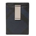 【新品】 マネークリップカードケース 11×8cm バーバリー y-001079 BURBERRY ネイビーブラック メンズ