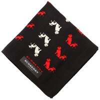 【新品】 犬猫柄ハンカチ 中 バーバリーロンドン 63695 BURBERRY LONDON ブラック系 レディース