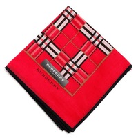 【新品】 薄手 ハンカチ チェック  バーバリー 71773 BURBERRY レッド レディース