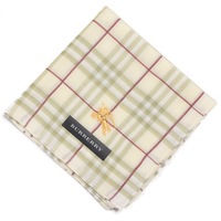 【新品】 薄手 ハンカチ チェック  バーバリー 72029 BURBERRY グリーン レディース