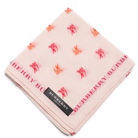 【新品】 薄手 ハンカチ 英字  バーバリー 71737 BURBERRY ピンク レディース