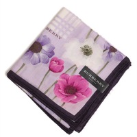 【新品】 薄手 ハンカチ 花柄  バーバリー 72281 BURBERRY パープル メンズ