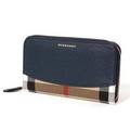 【新品】バーバリー BURBERRY ラウンドファスナー 長財布 チェック /ELMORE 3992895 インクブルー INK BLUE レディース  y-001085