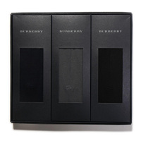 【新品】バーバリー ソックス 靴下3組セット ブラック・ネイビー・ブルー系 メンズ 33880 プレゼントにオススメ