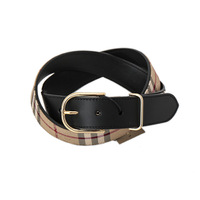 【新品】バーバリー ロンドン　チェックベルト(95) ブラック系 y-000442 メンズ