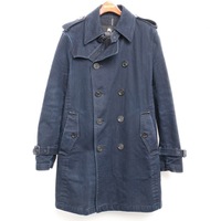 ウエストベルトデニムトレンチコート M バーバリーブラックレーベル 73888 BURBERRY BLACK LABEL ブルー メンズ