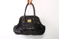 エナメルボストンバック 24433 バーバリーブルーレーベル 黒