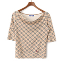 カットソー(チェック) 38 バーバリーブルーレーベル 49609 BURBERRY BLUE LABEL ベージュ系 レディース