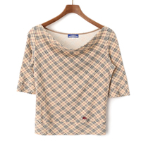 カットソー(チェック) 38 バーバリーブルーレーベル 49609 BURBERRY BLUE LABEL ベージュ系 レディース