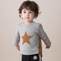 【50%OFF】コーデュロイ使い星アップリケつきTシャツ