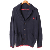 ショールカラーニットカーディガン 3 バーバリーブラックレーベル br01001211 BURBERRY BLACK LABEL ネイビー メンズ
