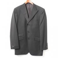 スーツ　ブラック　シングルボタン　袖口裏地ストライプ　ブルーステッチ 38L バーバリーブラックレーベル 65998 BURBERRY BLACK LABEL  メンズ