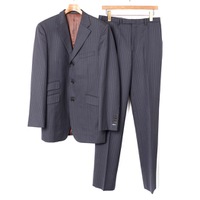 ストライプノッチドラペルテーラードジャケットスーツ 42R バーバリーブラックレーベル 70709 BURBERRY BLACK LABEL ネイビー メンズ